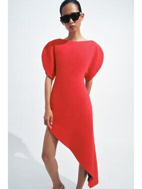 ZARA ZW COLLECTION ASYMMETRIC MIDI DRESS